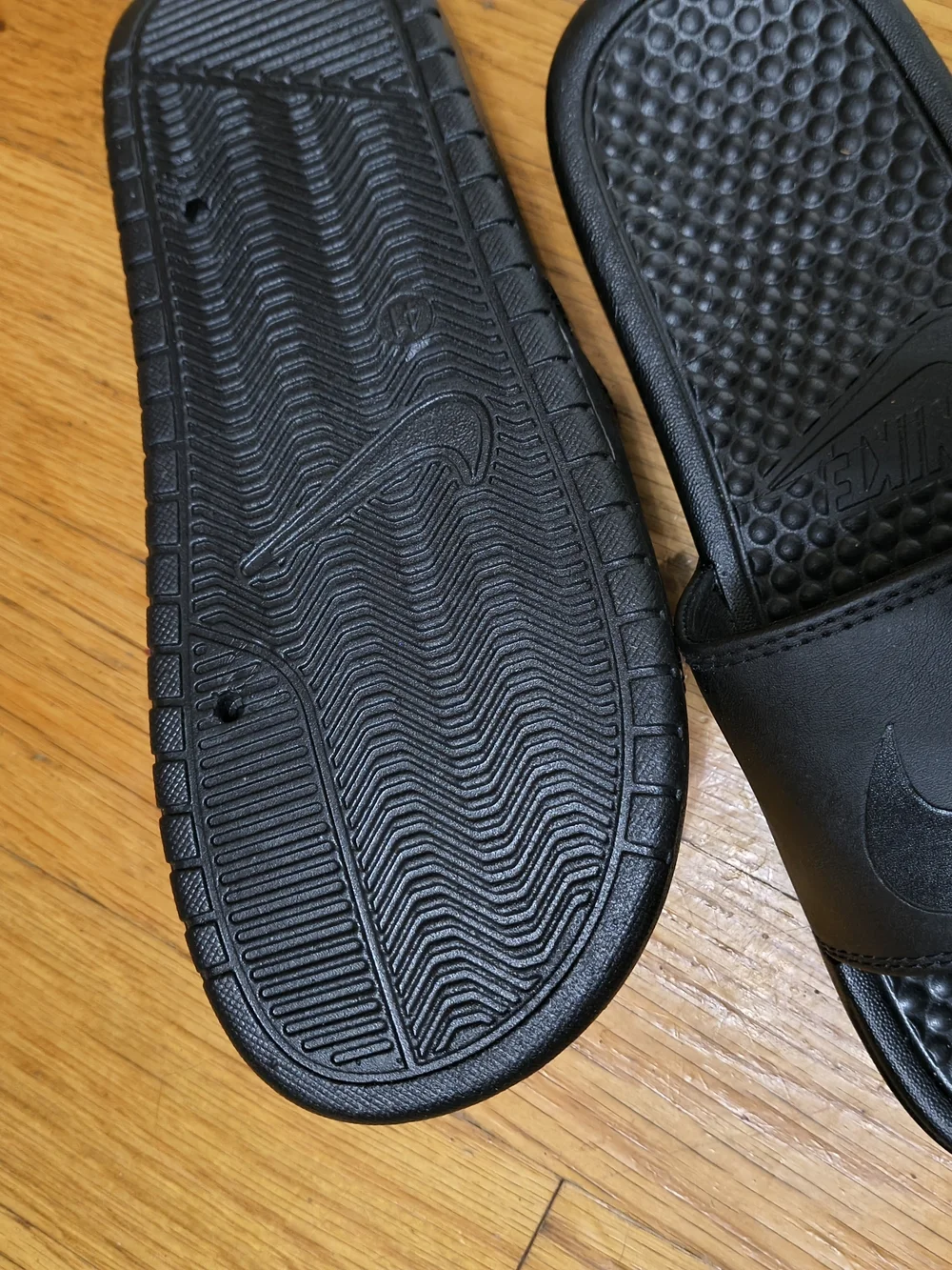 Nike Black Slide Sandals with Swoosh